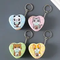 Шкатулка-брелок сердце "Зверёк с молочным чаем" МИКС 5х5х2 см