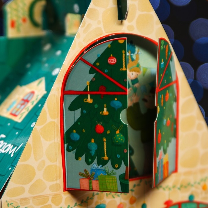 Подарочная коробка Подарочная коробка "Новогодний городок", 17,6 х 11,1 х 18,8 см