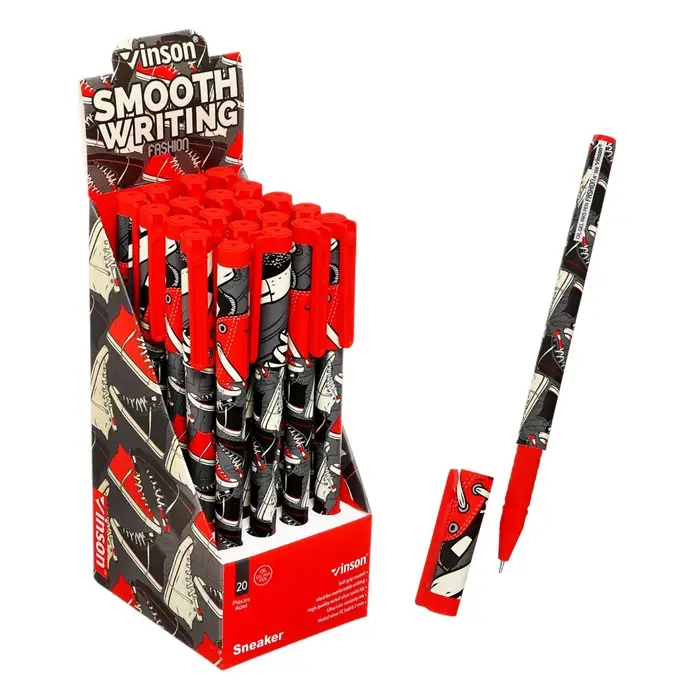 Ручка шариковая маслянная 0,7мм, корпус софттач с рисунком Ручка шариковая маслянная 0,7мм, корпус софттач с рисунком "Vinson" синяя