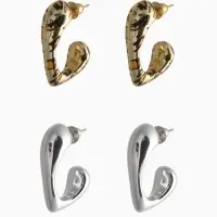 Серьги QF &laquo;Сердце леопарда&raquo;, набор 4 пары, бусины, цвет золото, серебро