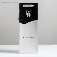 Пакет подарочный ламинированный под бутылку, упаковка, &laquo;Wine time&raquo;, 13&times;36&times;10 см
