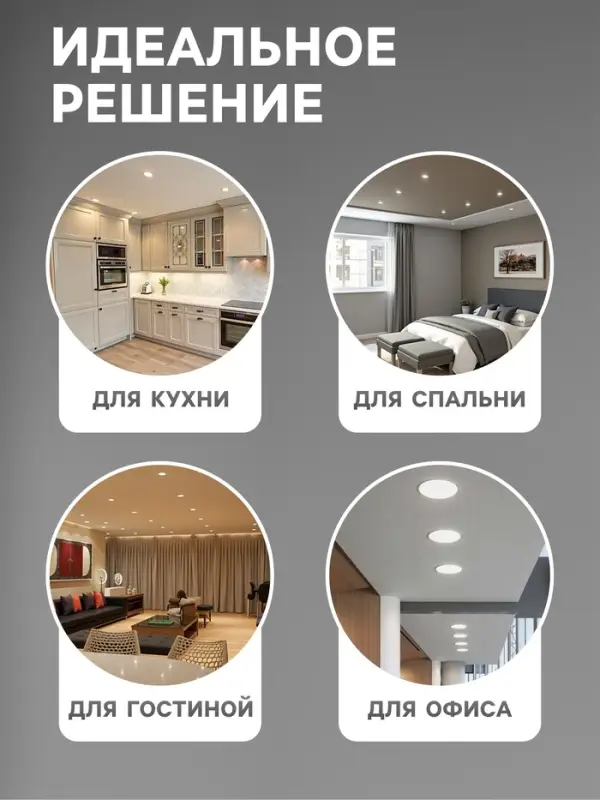 Светильник встраиваемый &laquo;Даунлайт&raquo;, светодиодный, 18 Вт, 6500K, 1710 Лм, 220 В, 176&times;28 мм, круглый, белый