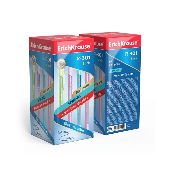 Ручка шариковая ErichKrause R-301 Spring Stick, узел 0.7 мм, чернила синие, длина линии письма 1000 метров, МИКС Ручка шариковая ErichKrause R-301 Spring Stick, узел 0.7 мм, чернила синие, длина линии письма 1000 метров, МИКС