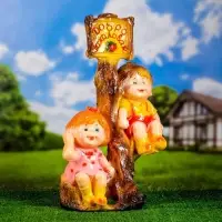 Садовая фигура из гипса &laquo;Мальчик и девочка на дереве&raquo;, 66&times;31&times;40 см, МИКС