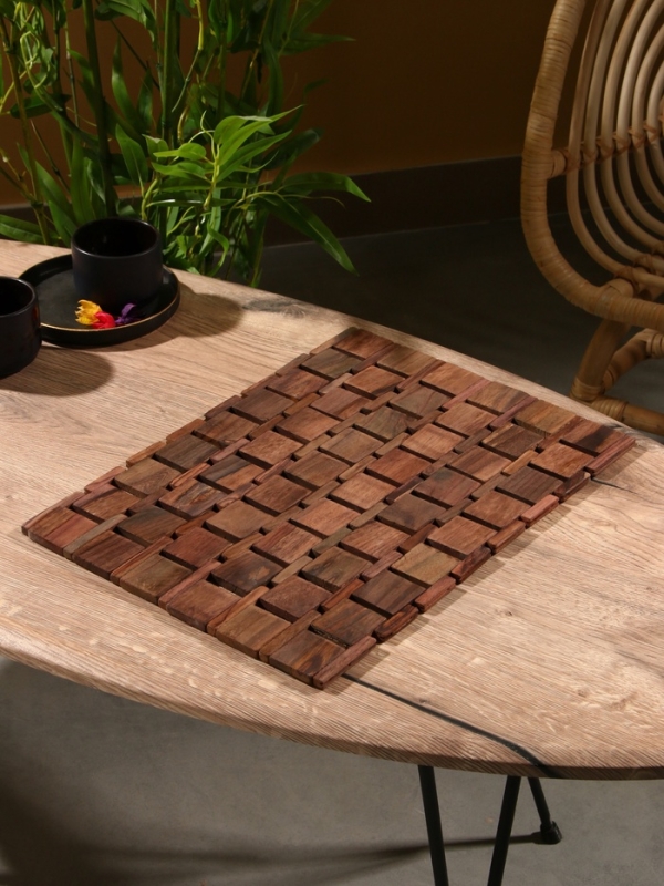 Коврик из тикового дерева, 40х30х0,7 см