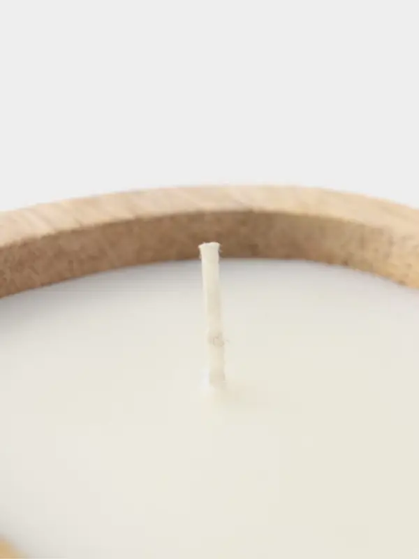 Свеча в деревянной чаше, парафин и соевый воск, 20&times;13&times;5.5 см