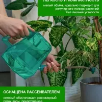 Лейка с длинным носиком, 1.5 л, с рассеивателем, голубая, Greengo