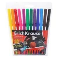 Фломастеры ErichKrause &laquo;Ну, Погоди! Каникулы&raquo;, 12 цветов, на водной основе, яркие цвета, вентилируемый колпачок