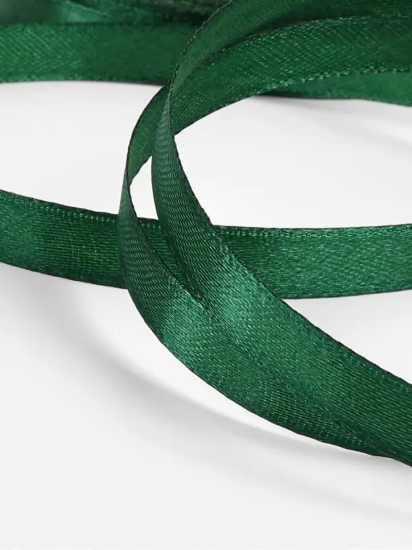 Лента атласная, 10 мм, 23±1 м, тёмно-зелёная №128