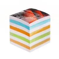 Блок бумаги для записей на склейке, 9&times;9&times;9, пастель 80 г/м&sup2;, белая 65 г/м&sup2;, белизна 92%