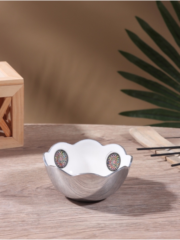 Менажница  Менажница "Винтаж" (набор 2 шт) 10х10х5,5 см, на подносе, алюминий