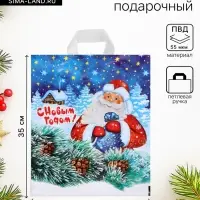 Пакет подарочный новогодний &laquo;Добрый дед&raquo;, полиэтиленовый с петлевой ручкой, 28&times;35 см