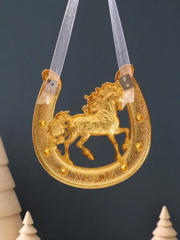 Сувенир-подкова «Удачи», 10,5х10,5х0,05см, эмаль, стразы