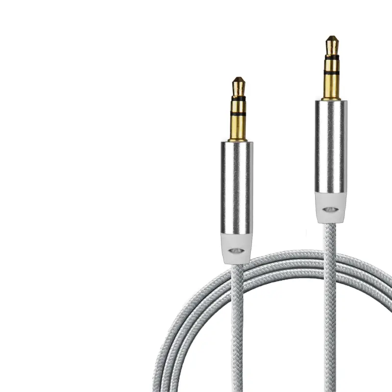 Кабель AUX 3,5 на 3,5 1M  серебро (800шт/кор)