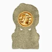 Значок "Русская красавица" с серьгами, цветной в золоте