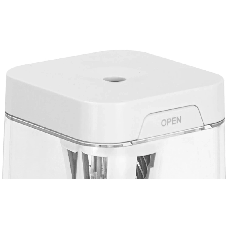 Точилка для карандашей электрич. Deli, 1 отв., пластик ,батарея+ USB, белый