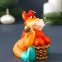 Свеча фигурная "Лошадка с мандаринами" 6х7,5х7,5 см, цв. золотой