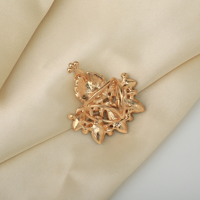 Кольцо для платка «Павлин», цвет бело-зелёный в золоте Кольцо для платка «Павлин», цвет бело-зелёный в золоте