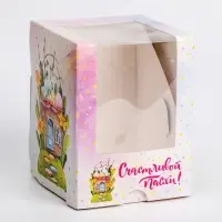 Коробка подарочная пасхальная с окном &laquo;Пасхальный домик&raquo;, 12.5&times;9.5&times;9.5 см