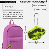 Светоотражающий элемент &laquo;Авто&raquo;, двусторонний, 5.5&times;4.3 см, МИКС