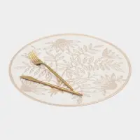 Салфетки сервировочные на стол Доляна &laquo;Ботаника&raquo;, 2 шт., d=38 см, бежевые