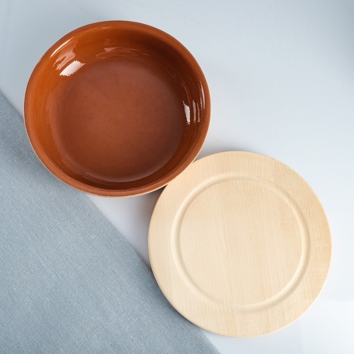 Набор для холодца  Набор для холодца "Вятский №3" (3 емкости / 1л. + 3 деревянные крышки), бежевый