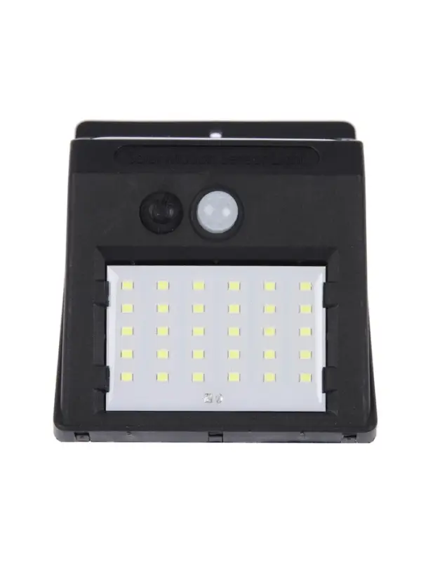 Садовый светильник, уличный, на солнечной батарее с датчиком движения, накладной, 30 LED, свечение белое