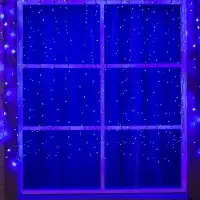 Гирлянда &laquo;Занавес&raquo; 2&times;1.5 м, IP44, УМС, тёмная нить, 360 LED, свечение синее, 220 В