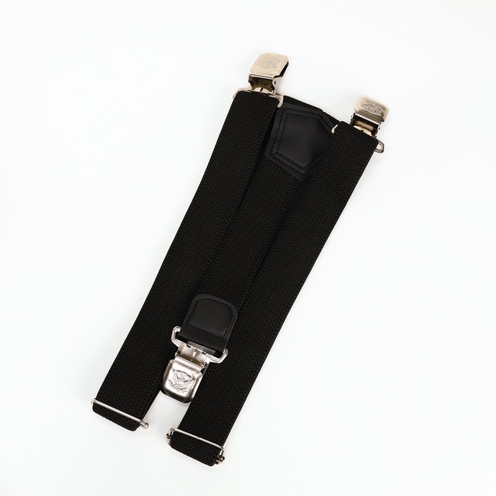 Подтяжки взрослые, ширина 3,8 см, цвет чёрный Подтяжки взрослые, ширина 3,8 см, цвет чёрный