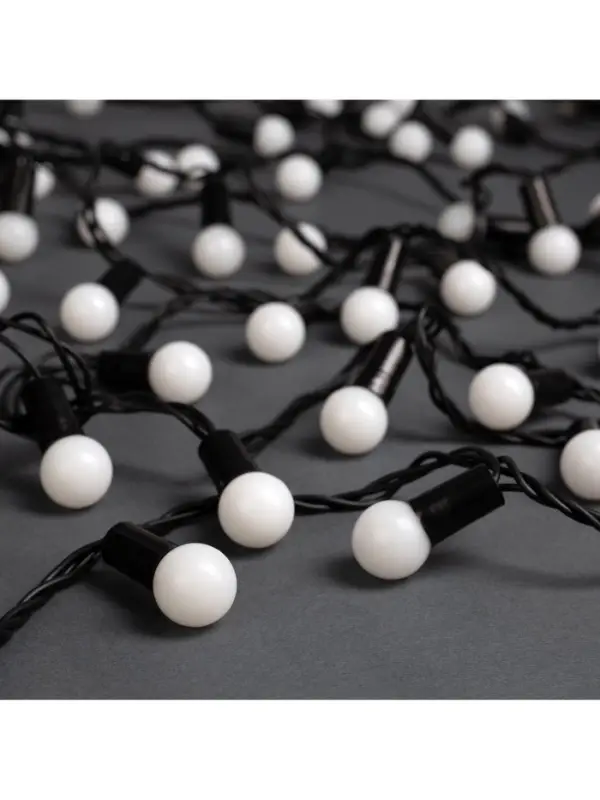 Гирлянда &laquo;Нить&raquo; 20 м с насадками &laquo;Шарики 1.5 см&raquo;, IP44, тёмная нить, 200 LED, свечение мульти (RG/RB), мигание, 220 В