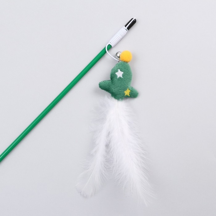 Дразнилка-удочка для кошек с бубенчиком  Дразнилка-удочка для кошек с бубенчиком "Ракета", 40 см