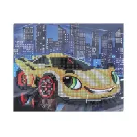 Алмазная мозаика с частичным заполнением для детей &laquo;Жёлтая тачка&raquo;, 20&times;25 см