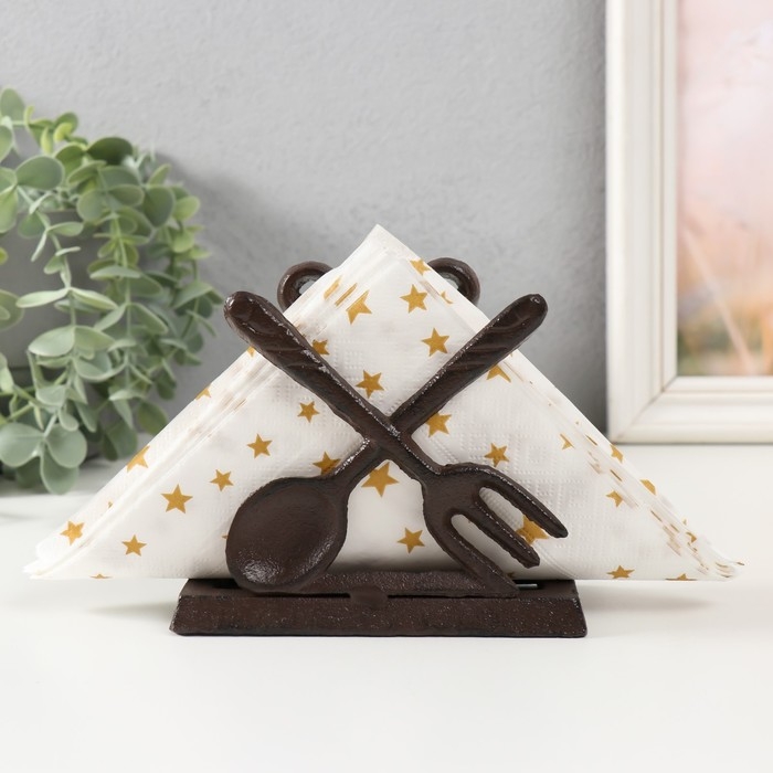 Сувенир чугун подставка  Сувенир чугун подставка "Ложка и вилка" 13,2х6,4х11,5 см