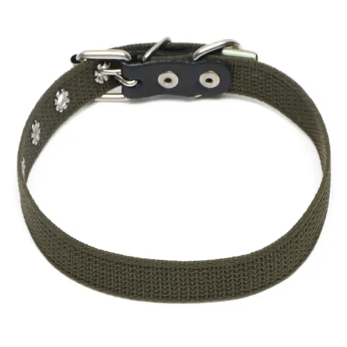 Ошейник брезентовый однослойный, 50&times;2 см, ОШ 25-35 см, хаки