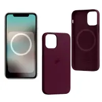 Чехол iPh 12 Pro Max Silicon Case  Plum (MagSafe + анимация NFC) c LOGO
