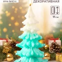 Свеча декоративная &laquo;Ёлочка новогодняя&raquo;, 60&times;110 мм, 2-х цветная, зелёная