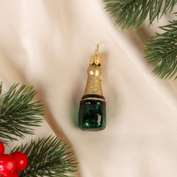 Елочное украшение Елочное украшение "Шампанское", мини серия "ВС", в подарочной упаковке, h-6