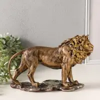 Фигура полистоун "Лев на подставке" 30х19 см