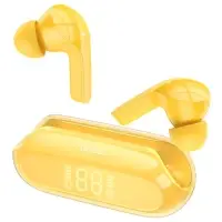 Наушники беспроводные Hoco EW39, TWS, вакуумные, Bluetooth 5.3, 30/300 мАч, шумоподавление, жёлтые