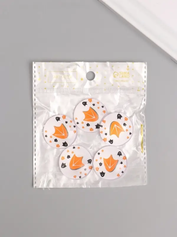 Кабошон стекло для творчества Кабошон стекло для творчества "Круг. Следы утки" 3х3 см