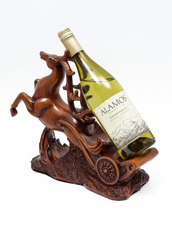 Подставка для бутылки  Подставка для бутылки "Олень" под дерево, 17.12.28см