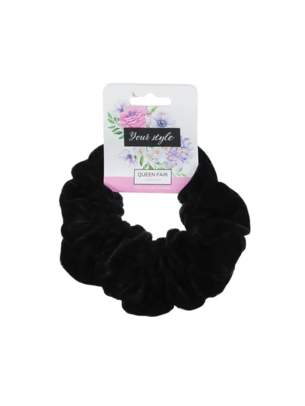 Резинка для волос QF &laquo;Орбита&raquo;, джемма бархат, 10 см, чёрная