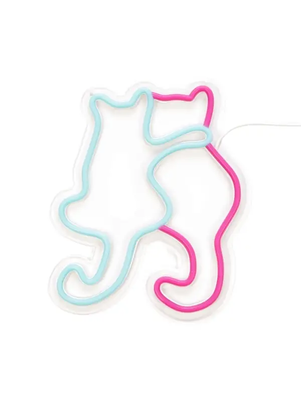 Неоновая вывеска &laquo;Котики&raquo;, 21&times;26 см, от USB, свечение голубое, розовое