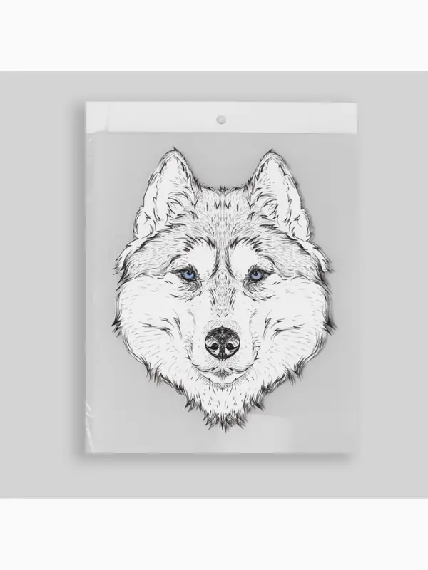Термонаклейка &laquo;Волк&raquo;, 15.5&times;20 см, чёрная, белая