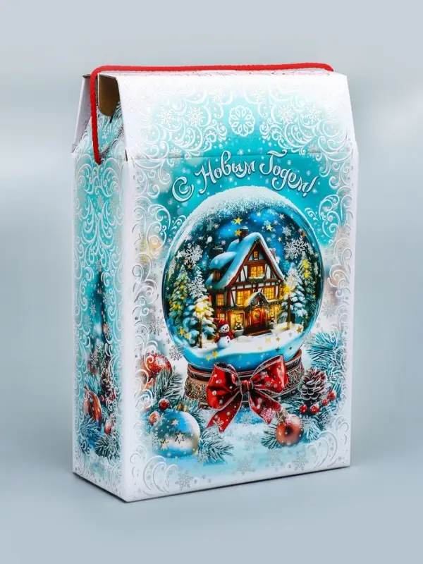Коробка подарочная новогодняя «Снежный шар» 22.5×34×10 см Коробка подарочная новогодняя «Снежный шар» 22.5×34×10 см