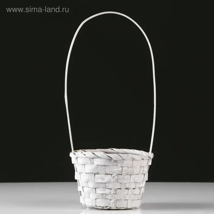 Корзина плетёная, бамбук, d=13xH9.5/28 см, серый