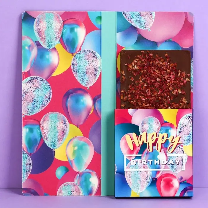 Открытка с местом для шоколадки &laquo;С днем рождения&raquo;