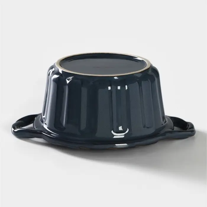 Горшок из жаропрочной керамики для запекания Доляна «Массимо», 20×15×7,5×11,5 см, цвет синий Горшок из жаропрочной керамики для запекания Доляна «Массимо», 20×15×7,5×11,5 см, цвет синий