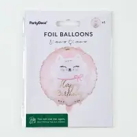 Воздушный шар фольгированный 18" &laquo;С днем рождения. Кошечка&raquo;, круг