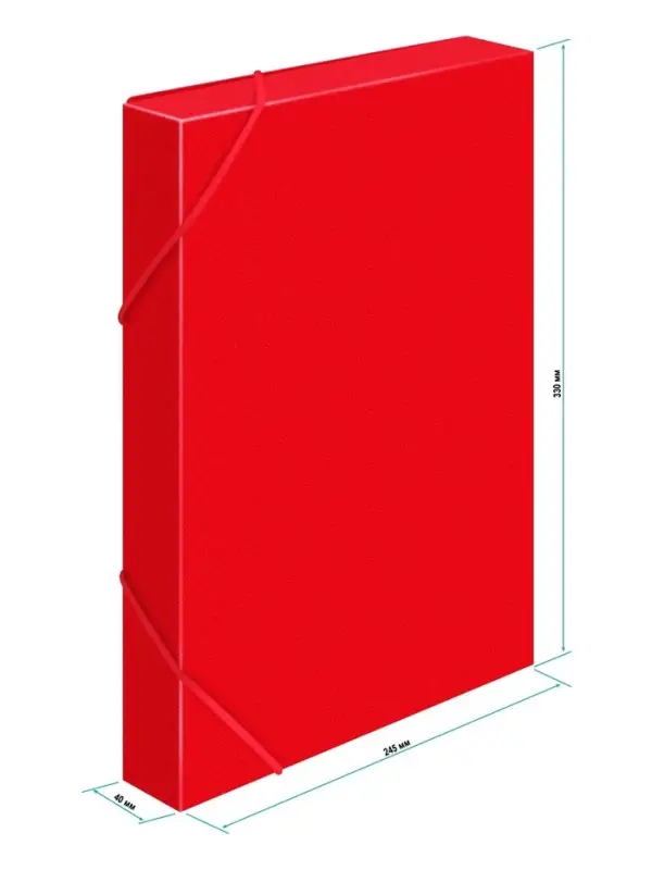 Папка-короб на резинке А4, 700 мкм, корешок 40 мм, Calligrata, пластик, красная, до 300 листов